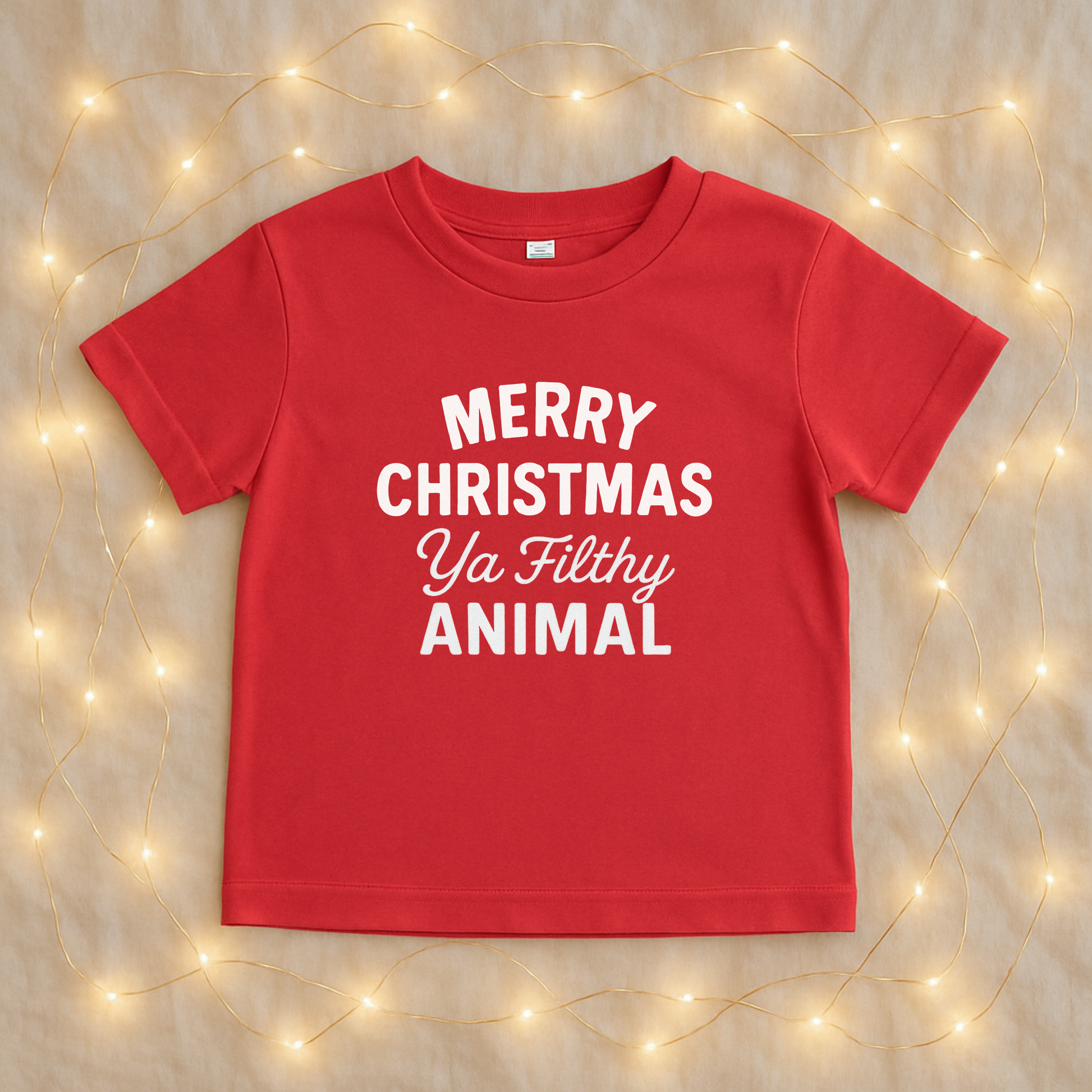 Merry Christmas Ya Filthy Animal Kids Tee - The Wishing Elephant
