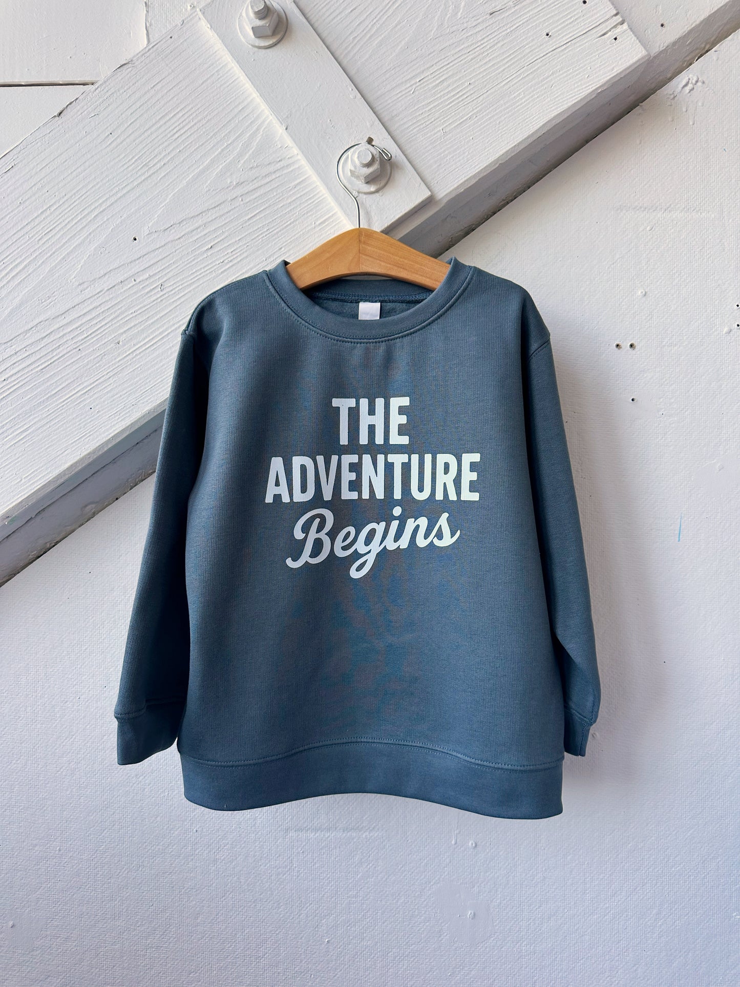 The Adventure Begins Charcoal Grey Sweatshirt - The Wishing Elephant