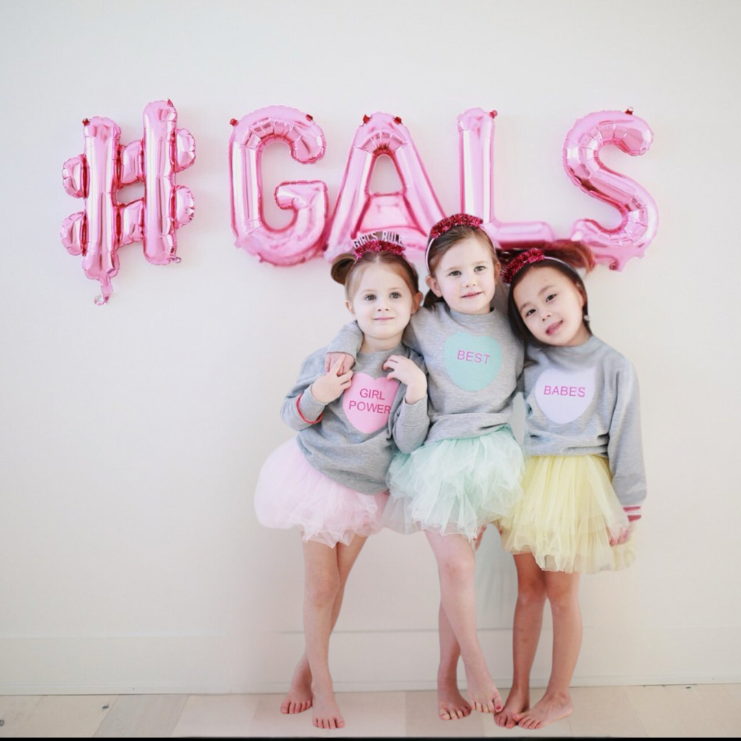 Girl Power Conversation Heart Crewneck Girl Power Conversation Heart Crewneck The Wishing Elephant Sweatshirts The Wishing Elephant