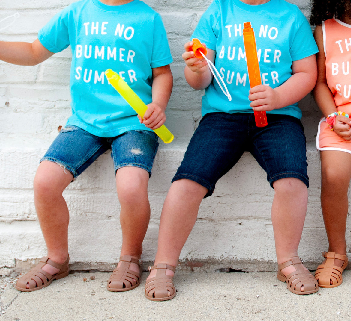 Caribbean BLUE No Bummer Summer Tee Caribbean BLUE No Bummer Summer Tee The Wishing Elephant tee The Wishing Elephant