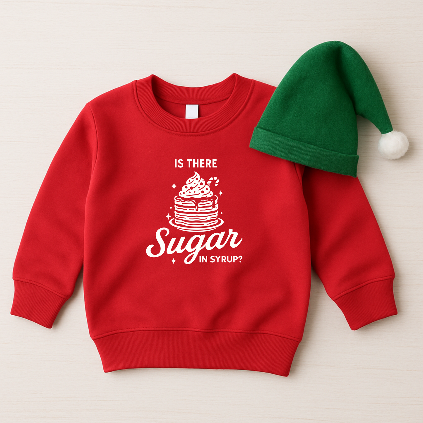 is there sugar in syrup - elf christmas sweatshirt - funny kids sweater
