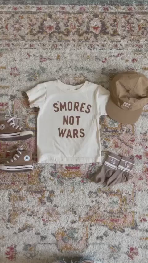 Smores not wars tee for toddlers and kids, trending graphic shirts, kids fashion
