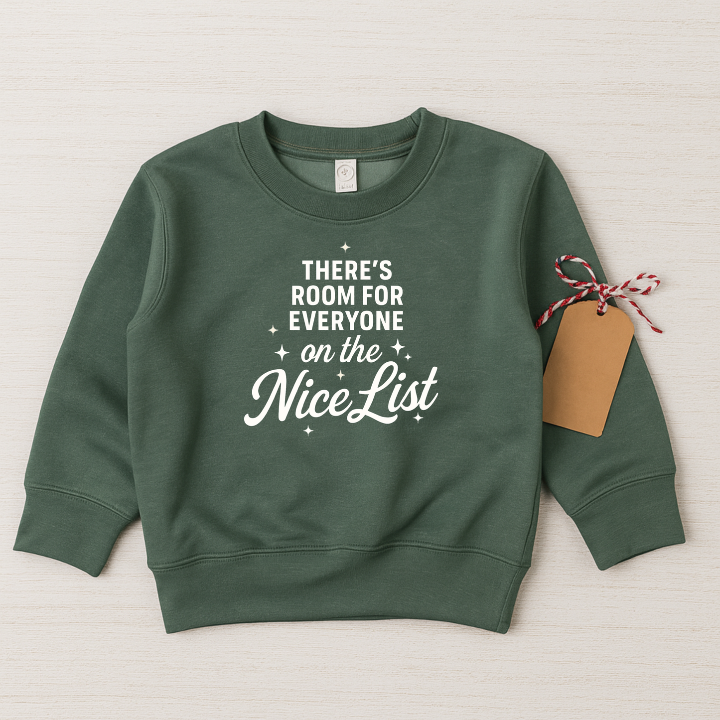 there's room for everyone on the nice list christmas sweatshirt