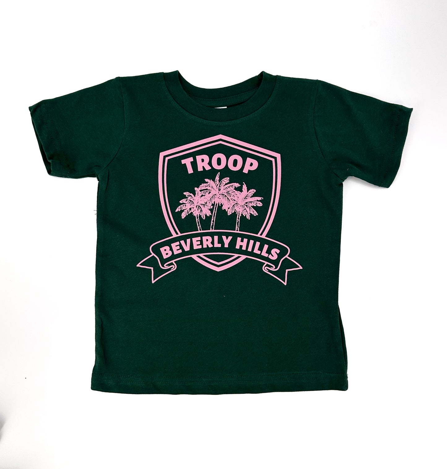 Kids' Troop Beverly Hills T-shirt by The Wishing Elephant, featuring a colorful, casual design with the movie title and playful style.