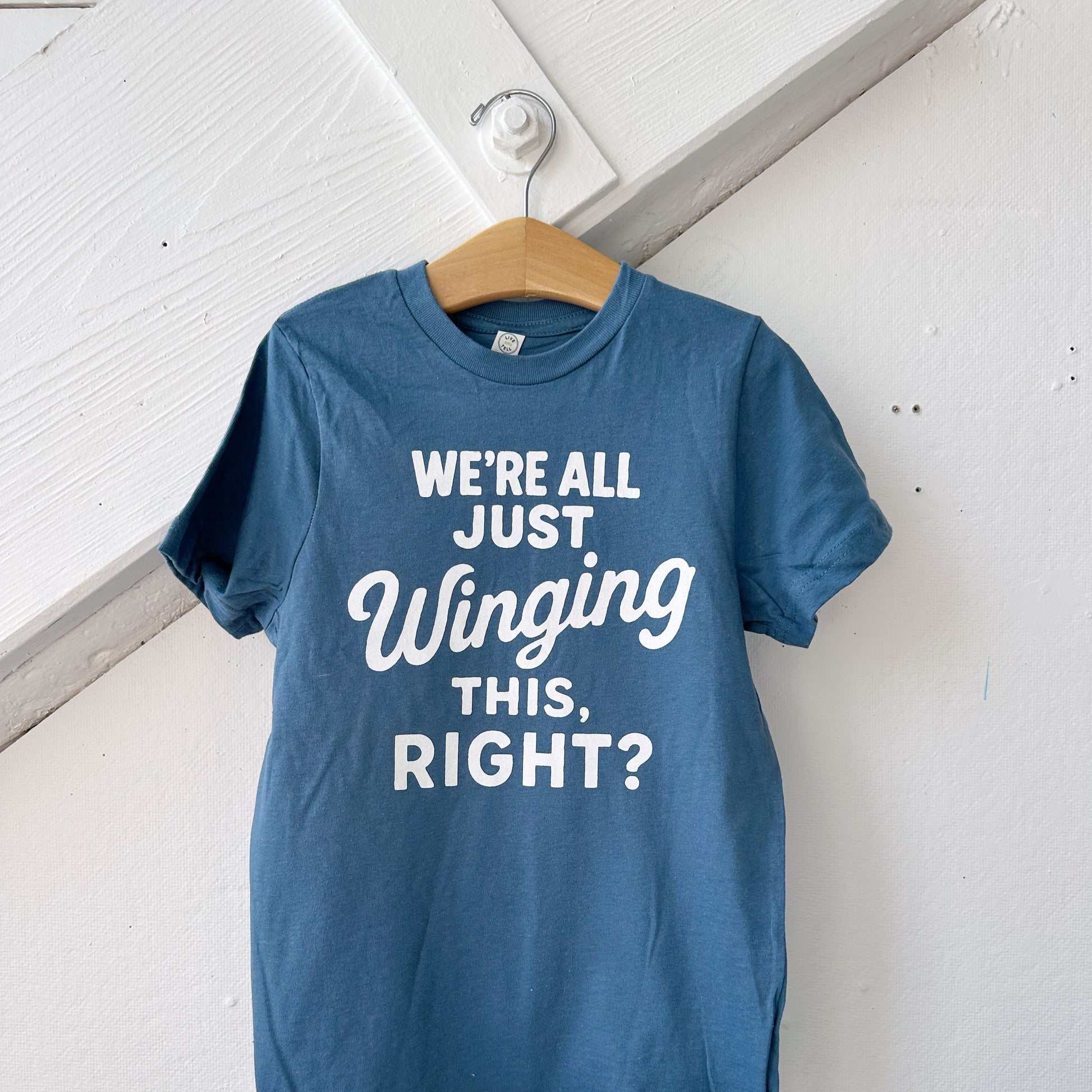 We're All Just Winging This, Right? T-shirt for kids - The Wishing Elephant
