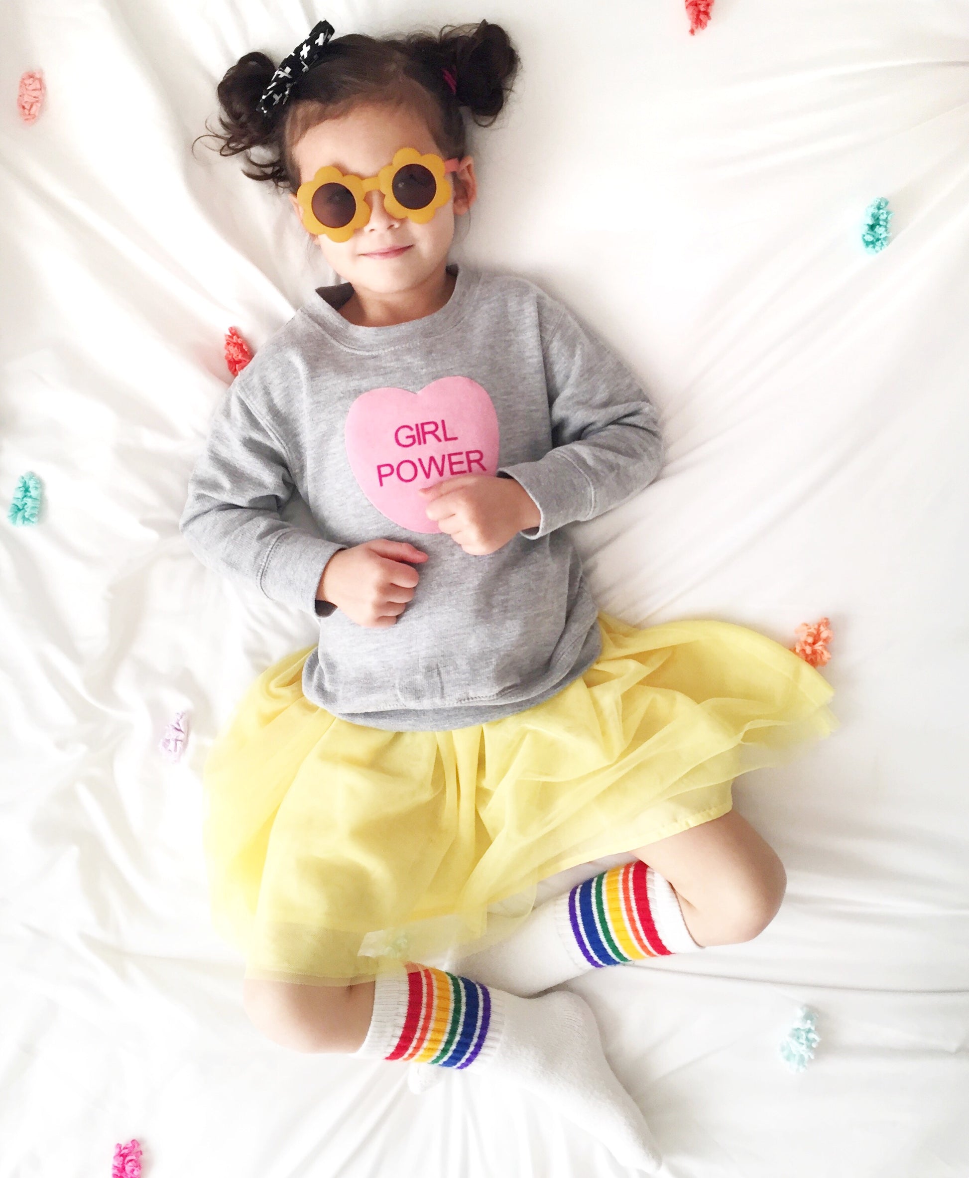 Girl Power Conversation Heart Crewneck Girl Power Conversation Heart Crewneck The Wishing Elephant Sweatshirts The Wishing Elephant