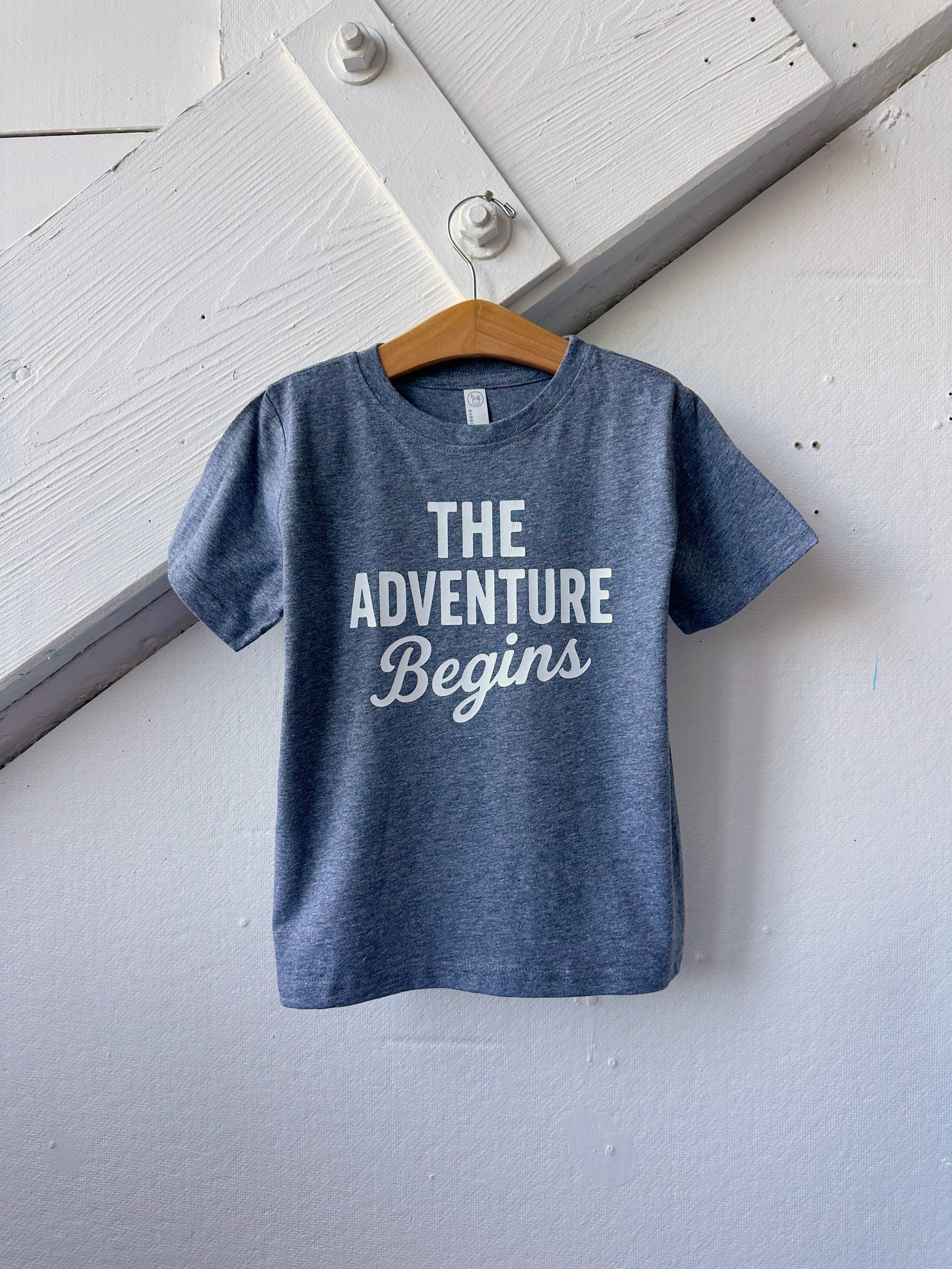 Grey The Adventure Begins Tee - The Wishing Elephant