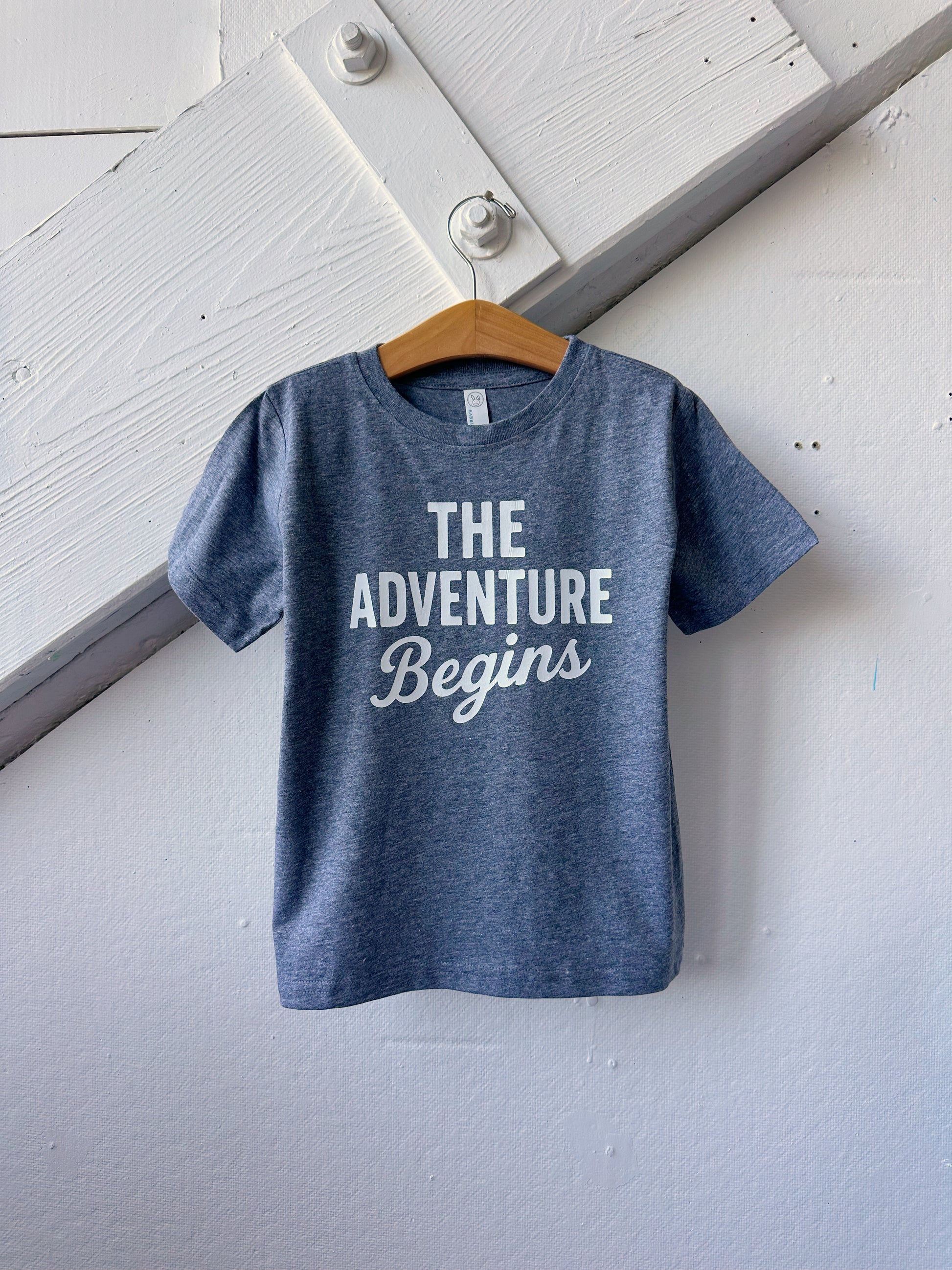 Grey The Adventure Begins Tee - The Wishing Elephant