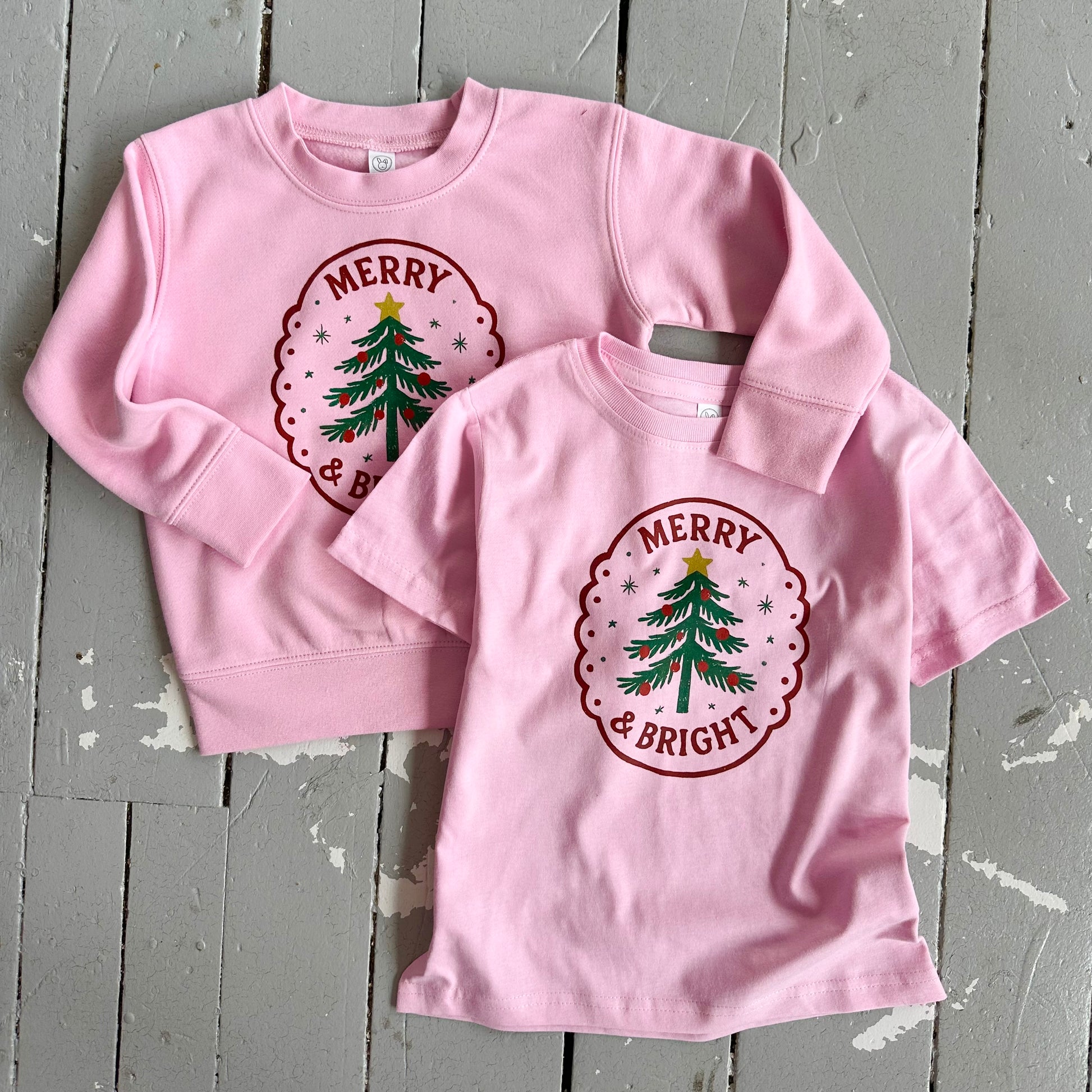 Merry And Bright Sweatshirt or Tee - The Wishing Elephant