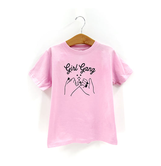 Kids Girl Gang Tee Shirt, pink with hearts Kids Girl Gang Tee Shirt, pink with hearts The Wishing Elephant  The Wishing Elephant