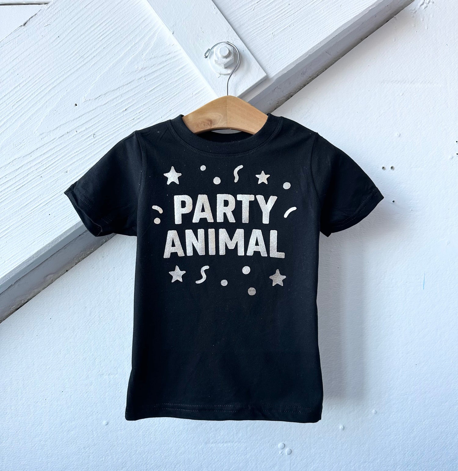 NYE - Party ANIMAL Silver Foil tee or sweatshirt - The Wishing Elephant