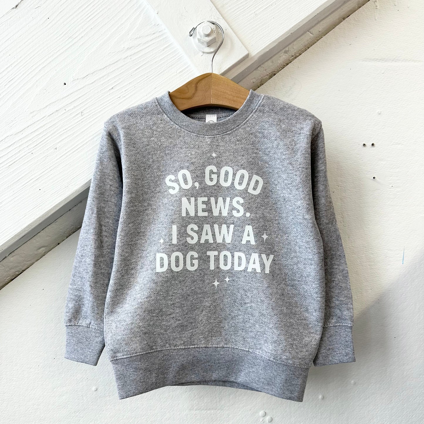 So, good news. I saw a dog today.