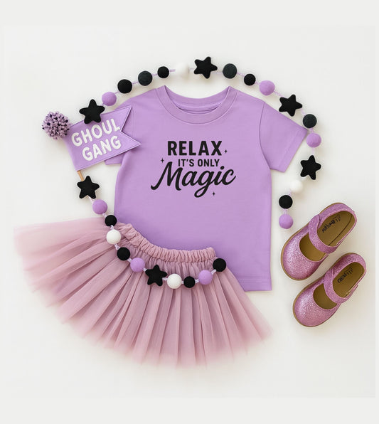 Relax, It's Only Magic. Halloween Tshirt For Kids - The Wishing Elephant