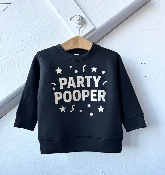 NYE - Party POOPER Silver Foil sweatshirt or tee
