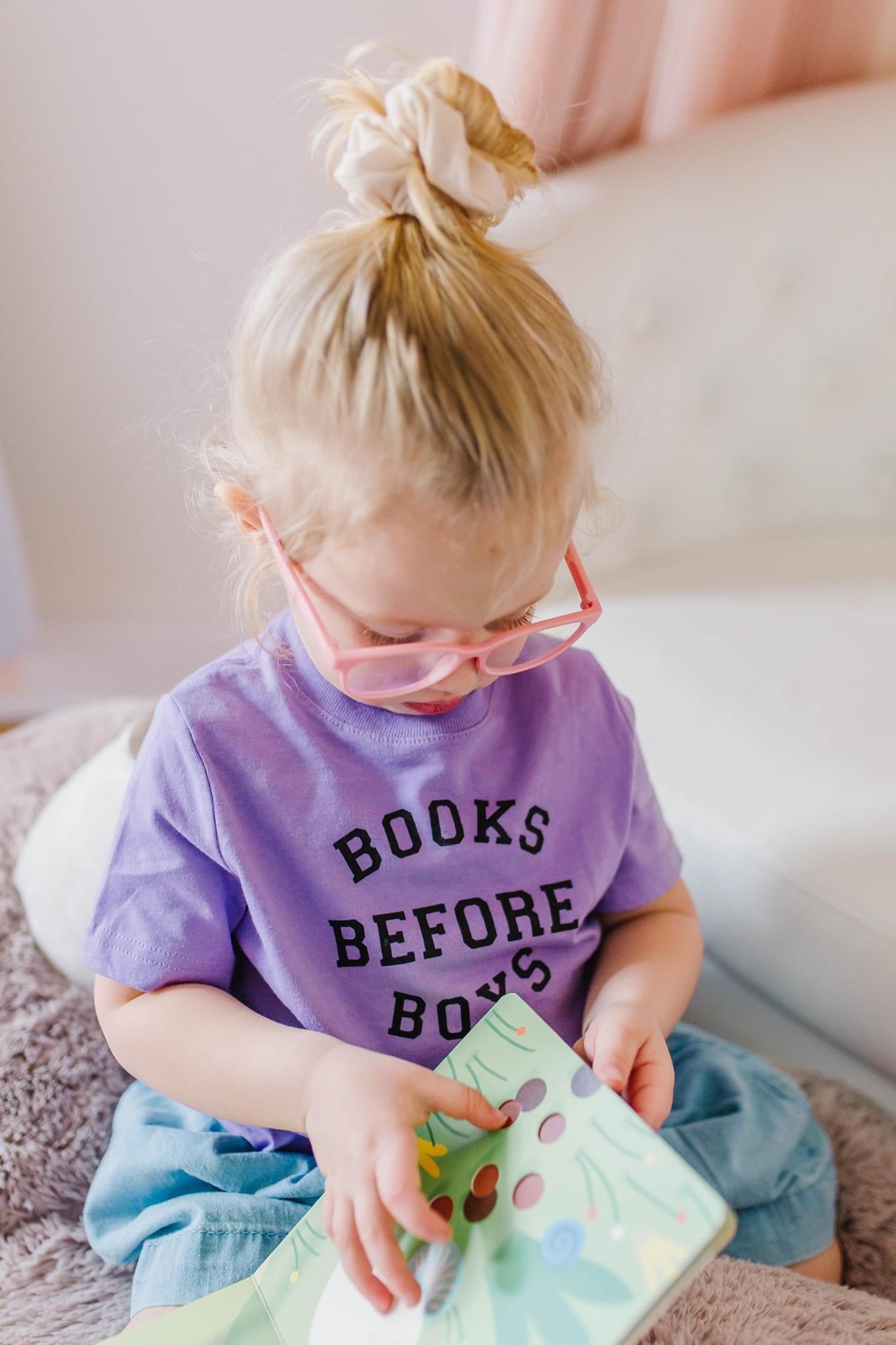 Purple Books Before Boys Tee