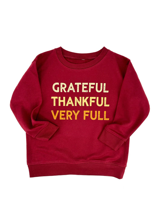 Grateful Thankful Very Full Pullover