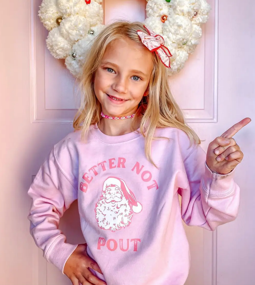 Better Not Pout PINK PULLOVER - The Wishing Elephant