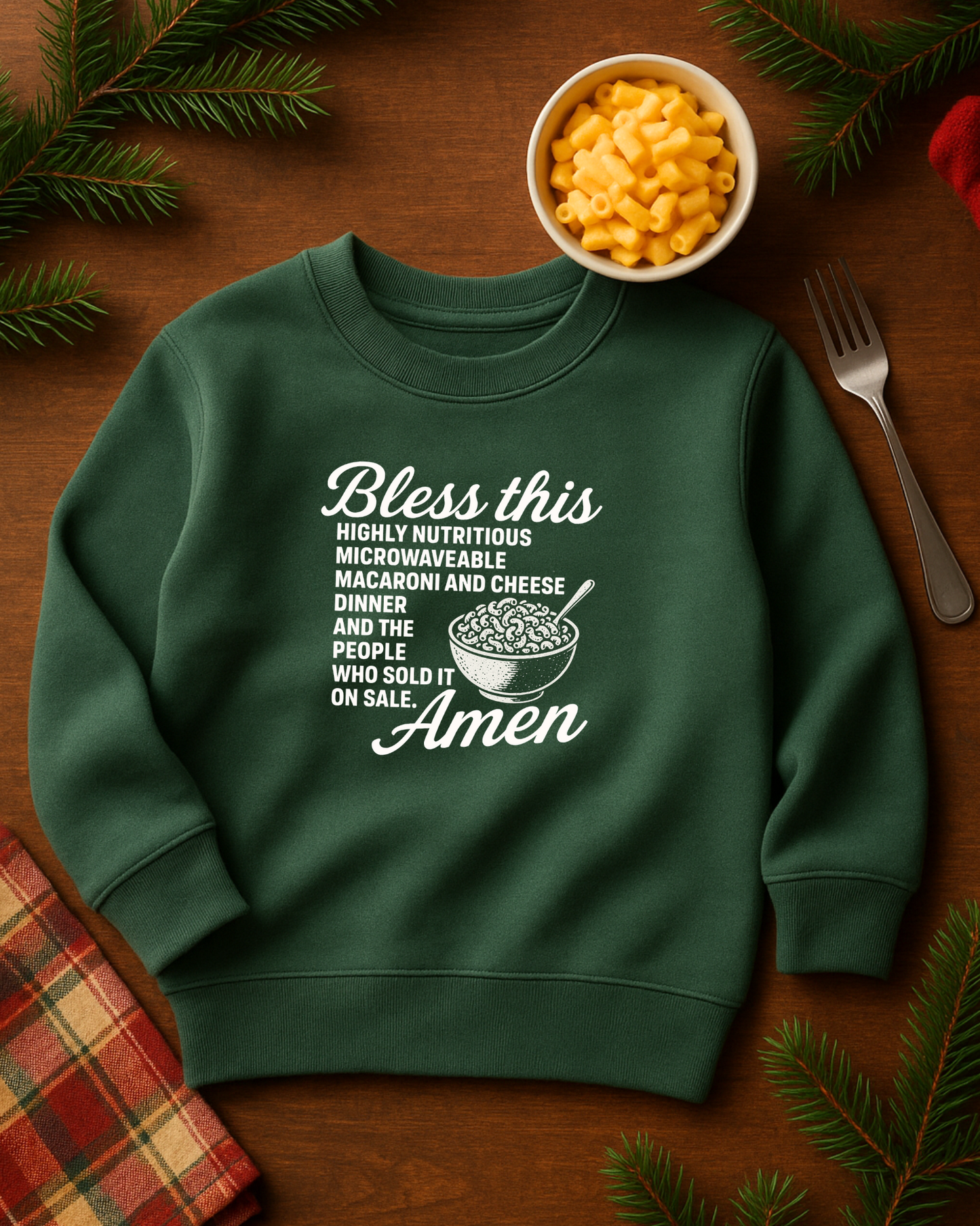 Adult Macaroni and Cheese Sweatshirt, Christmas Sweatshirt