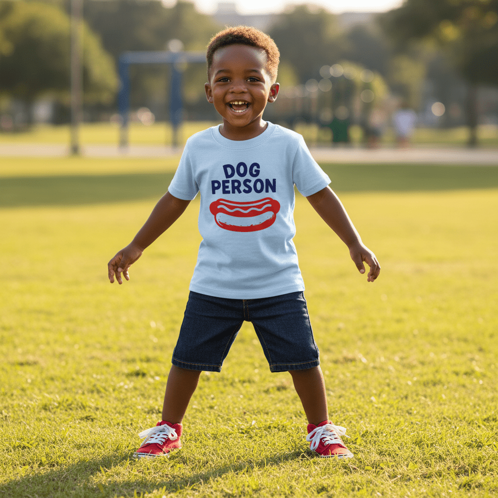 Blue Dog Person Kids T-Shirt, Funny Hot Dog Shirt - The Wishing Elephant
