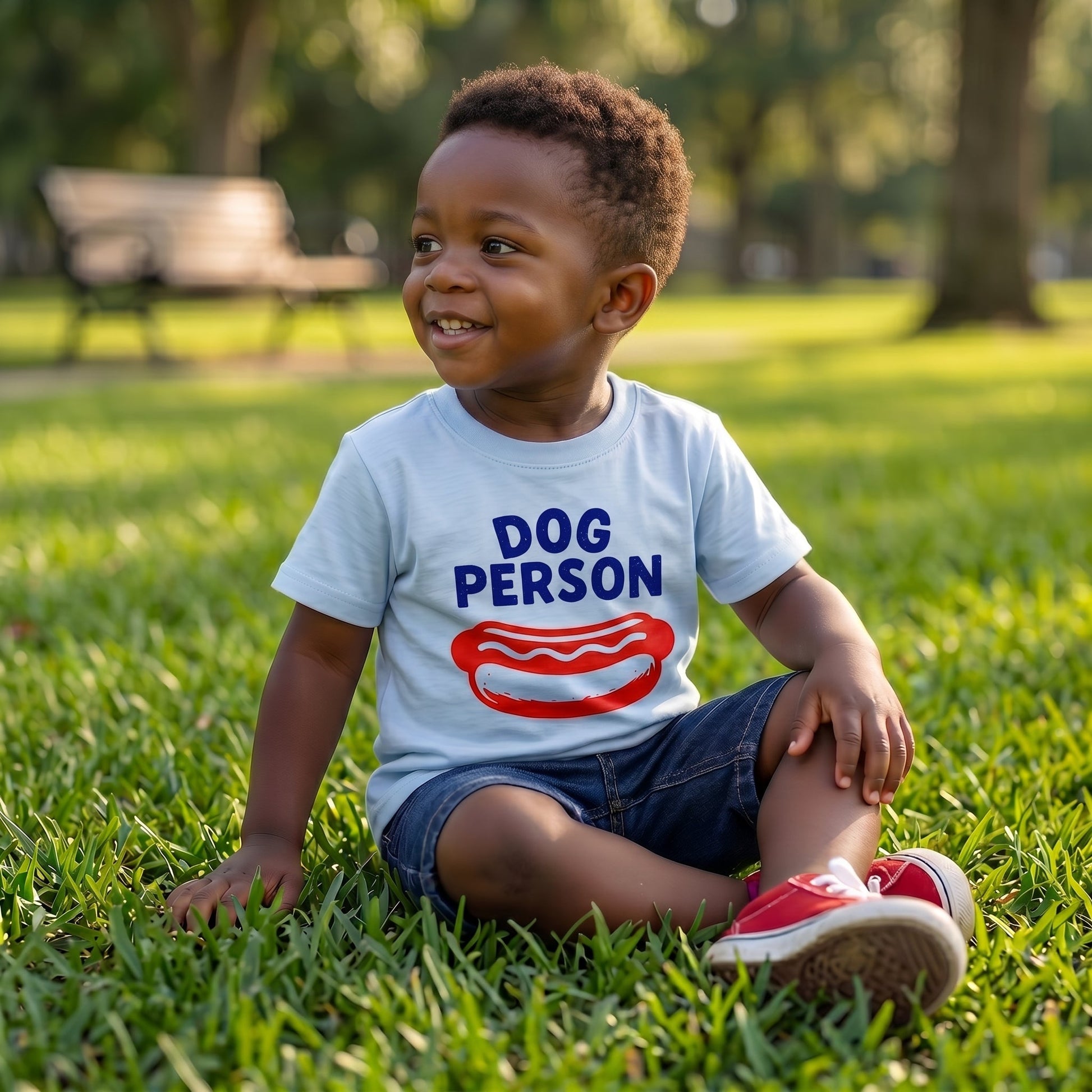 Blue Dog Person Kids T-Shirt, Funny Hot Dog Shirt - The Wishing Elephant