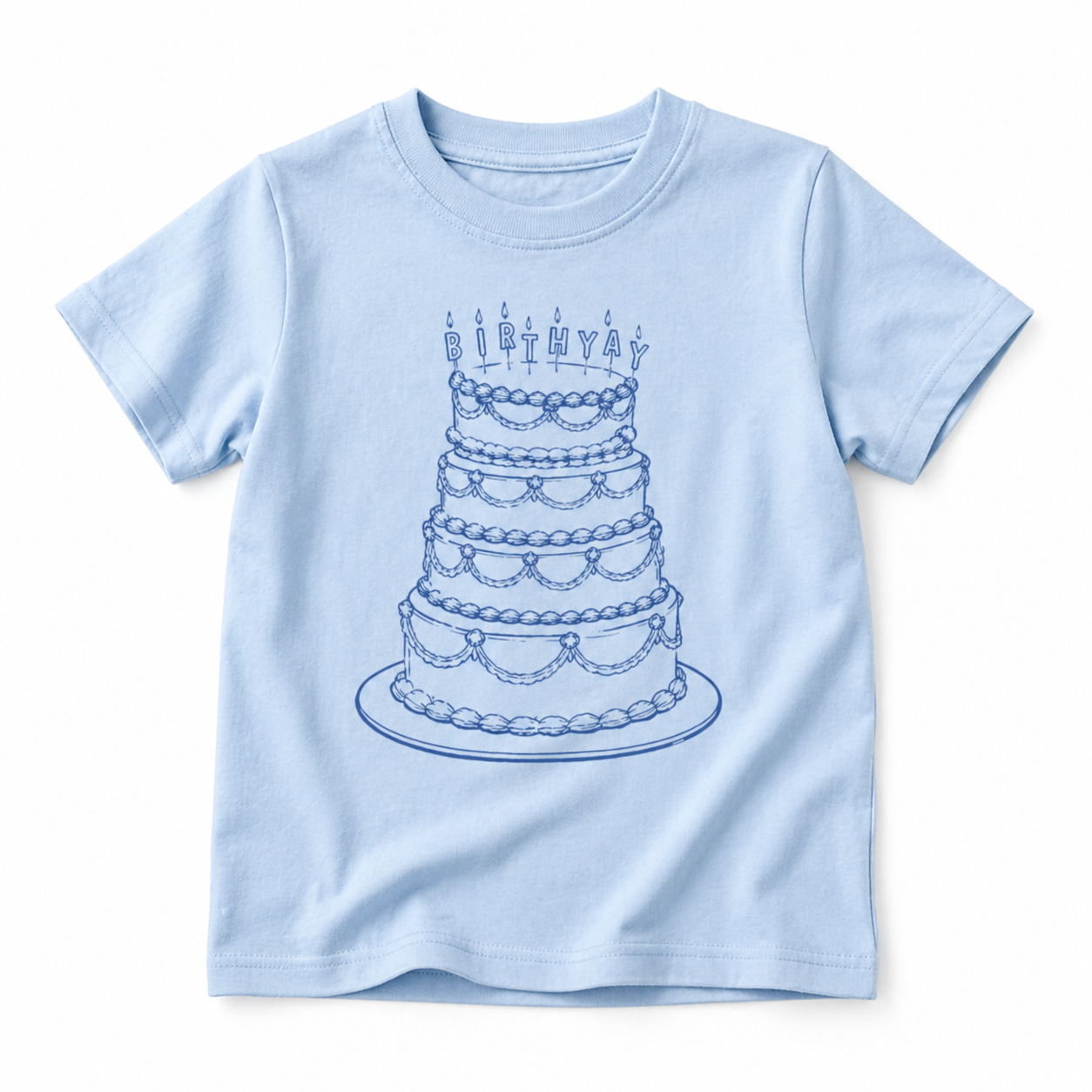 Blue Kids Birthday Shirt by The Wishing Elephant featuring a fun birthday graphic for boys. Perfect for kids' birthday celebrations.