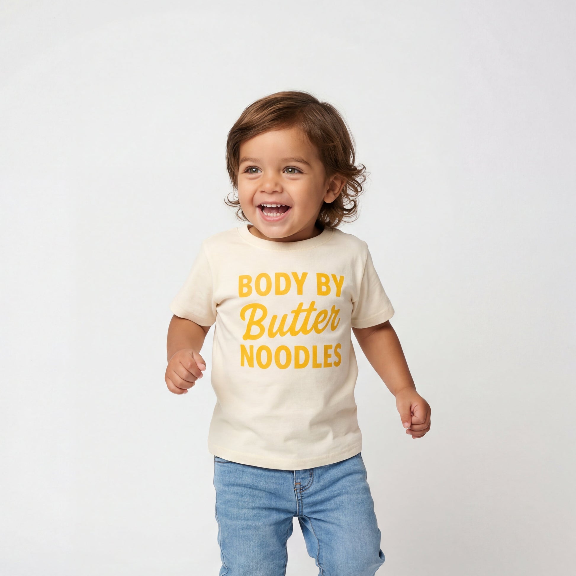 Body By Butter Noodles Kids Shirt, Pasta Lover Tee - The Wishing Elephant