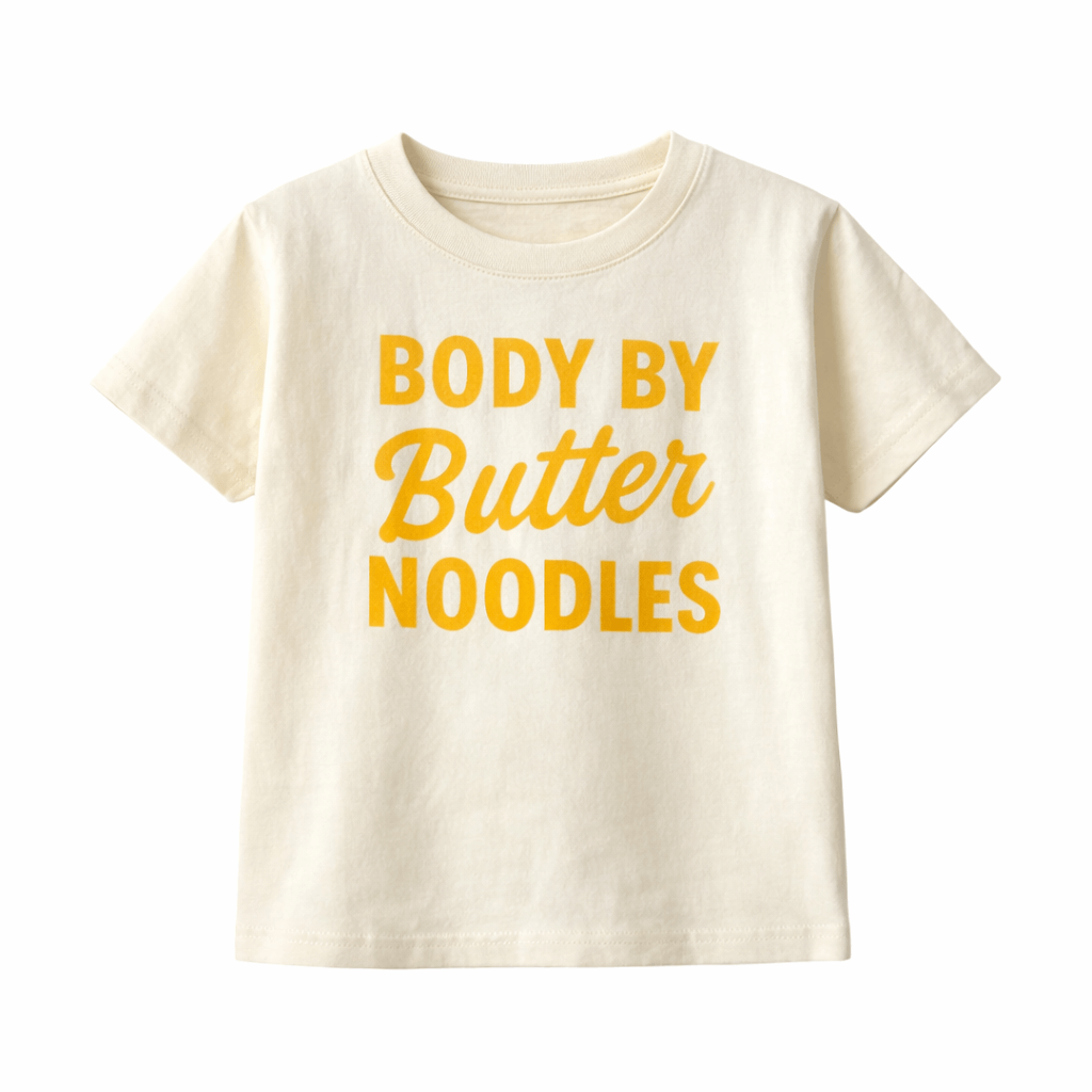 Body By Butter Noodles Kids Shirt, Pasta Lover Tee