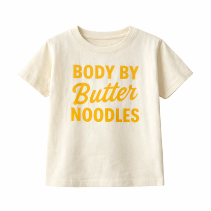 Body By Butter Noodles Kids Shirt, Pasta Lover Tee