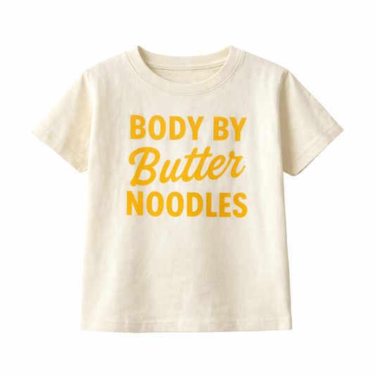 Body By Butter Noodles Kids Shirt, Pasta Lover Tee