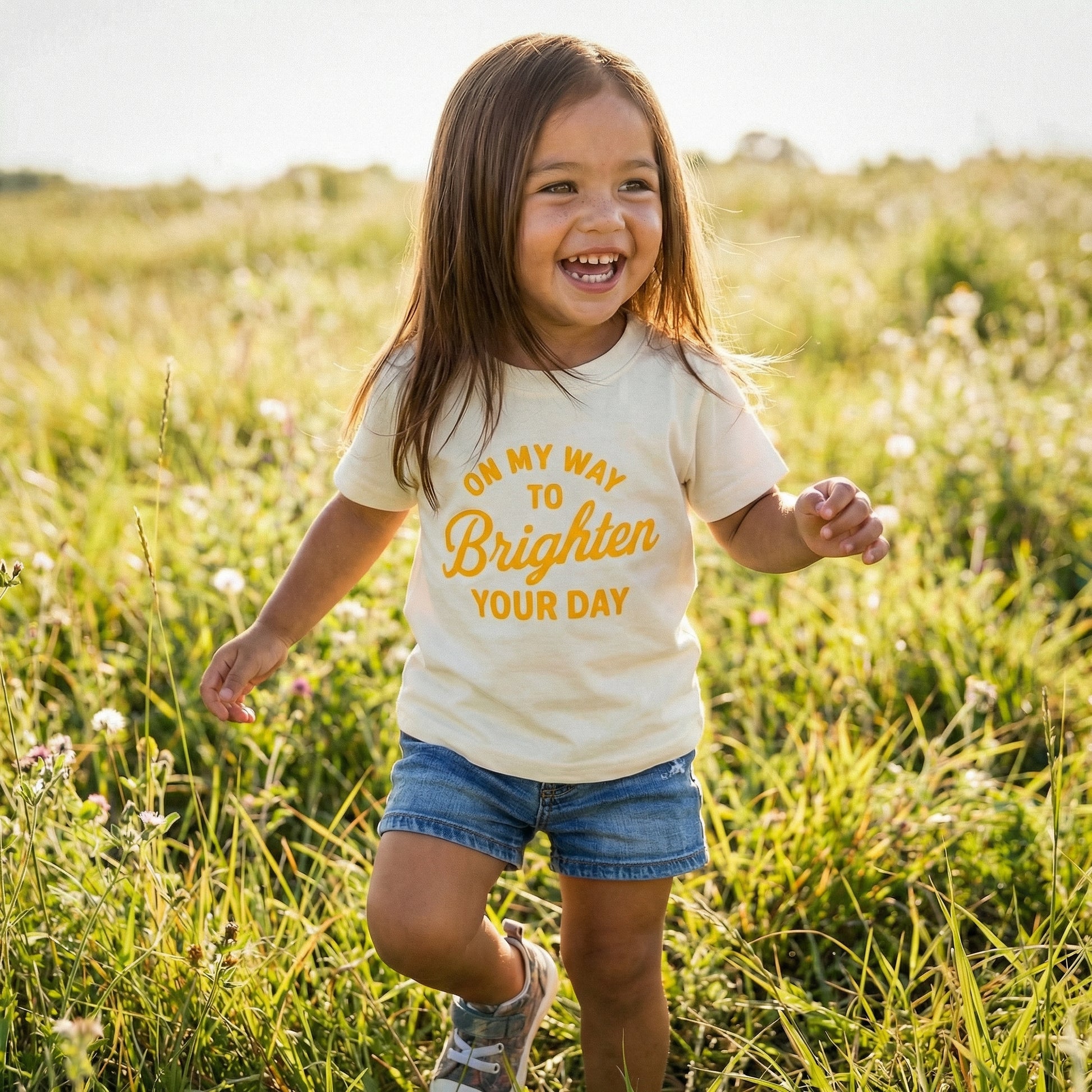 On My Way To Brighten Your Day - T-shirt for Kids - The Wishing Elephant