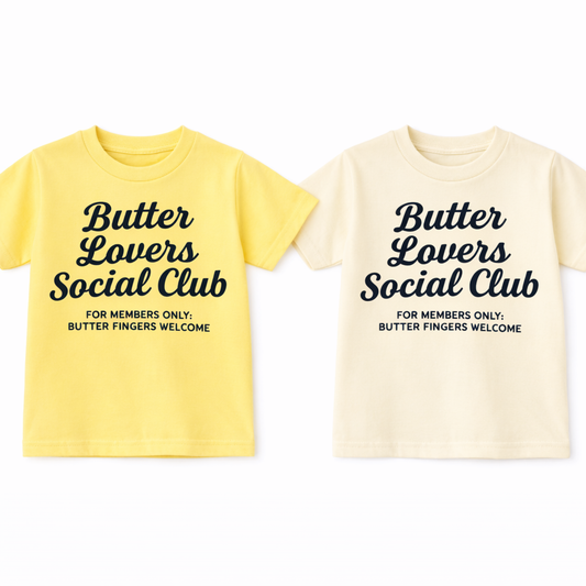Butter Lovers Social Club, Foodie Tee For Kids - The Wishing Elephant
