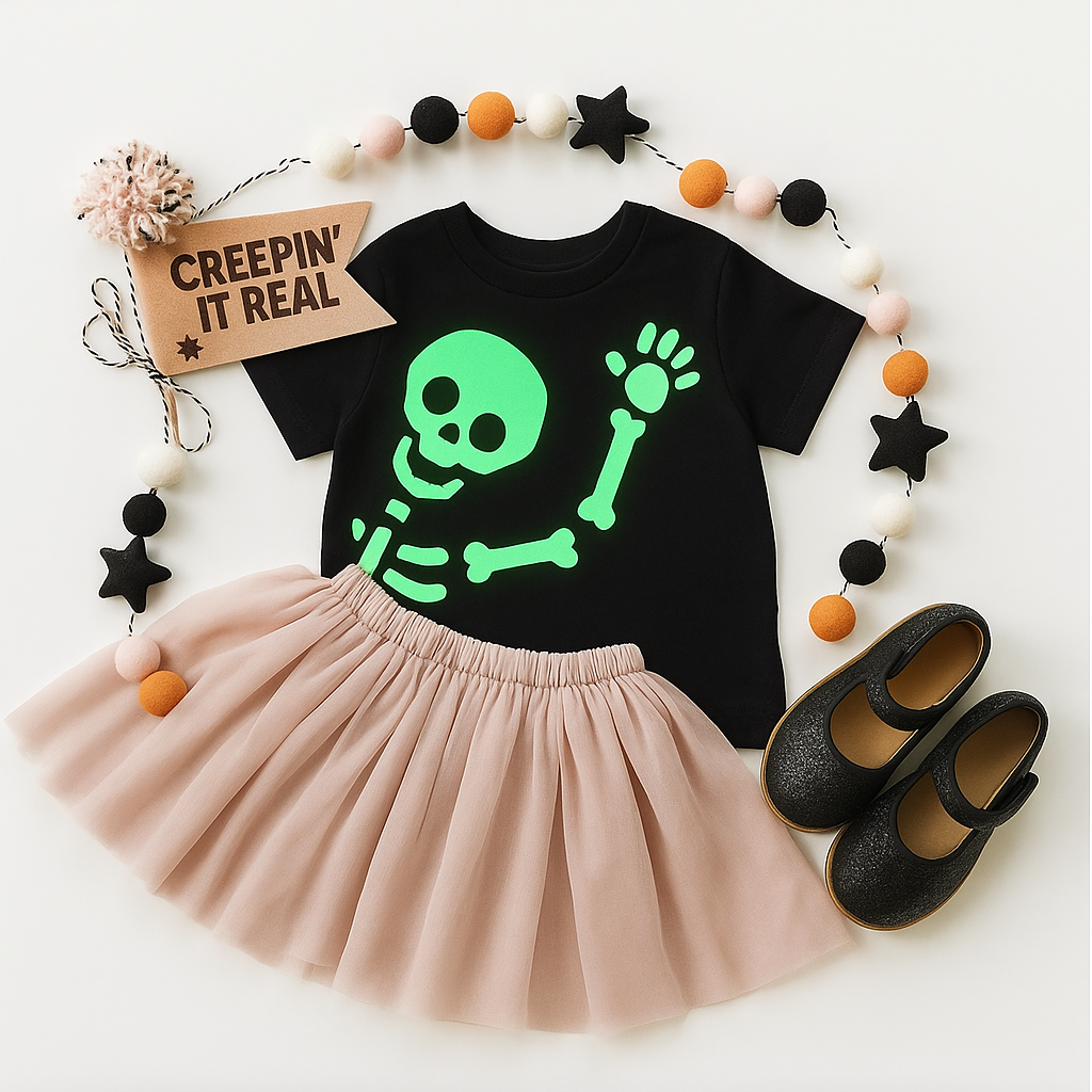 Skeleton Tee Shirt - Hey Boo