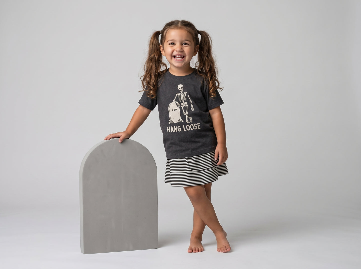 Hang Loose Kids Skeleton Halloween Tee