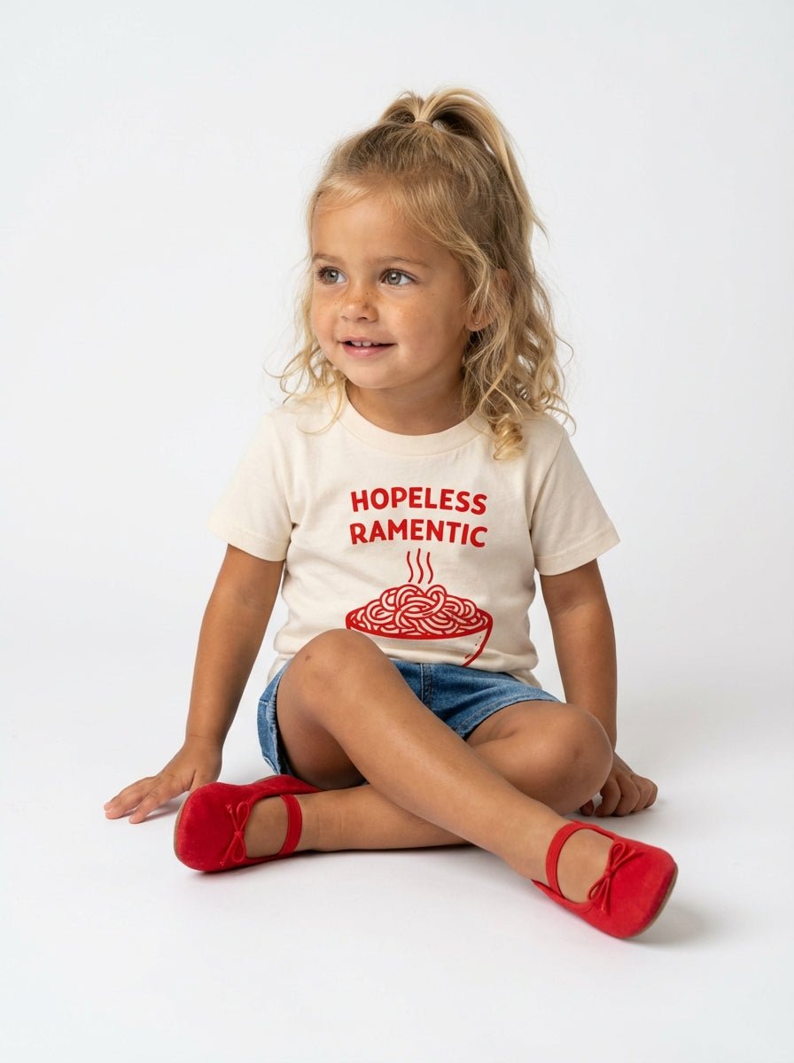 Hopeless RAMENtic tee, Valentines Tee for Kids - The Wishing Elephant