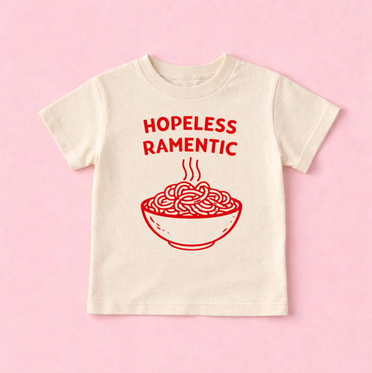 Hopeless RAMENtic tee, Valentines Tee for Kids