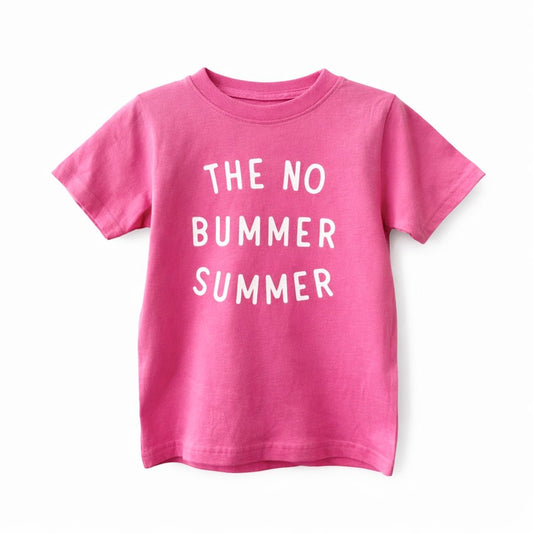 Hot Pink No Bummer Summer, Summer Shirt For Girls - The Wishing Elephant
