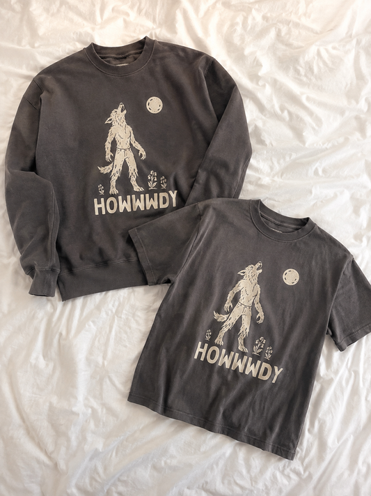 HOWWWDY Werewolf Halloween tee for kids