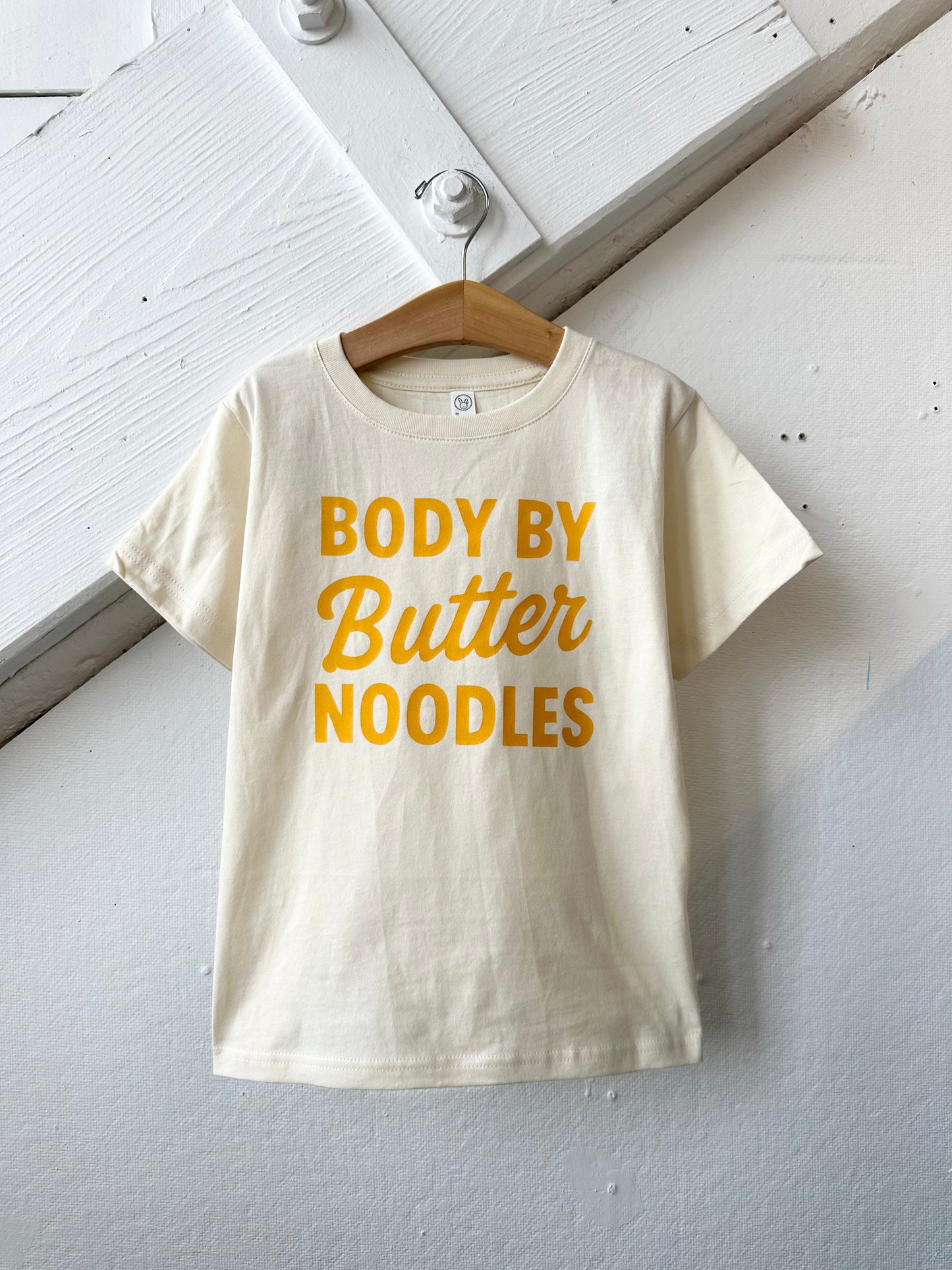 Body By Butter Noodles Kids Shirt, Pasta Lover Tee - The Wishing Elephant