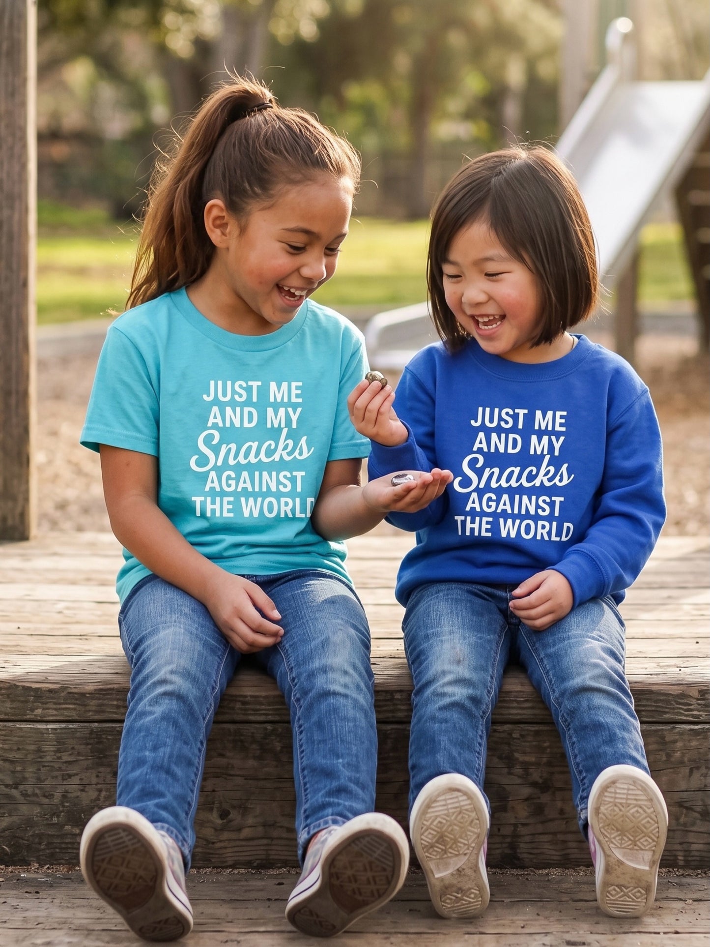 Just me and my snacks against the world, Funny Kids Tee