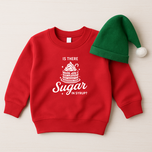 is there sugar in syrup - elf christmas sweatshirt - funny kids sweater 