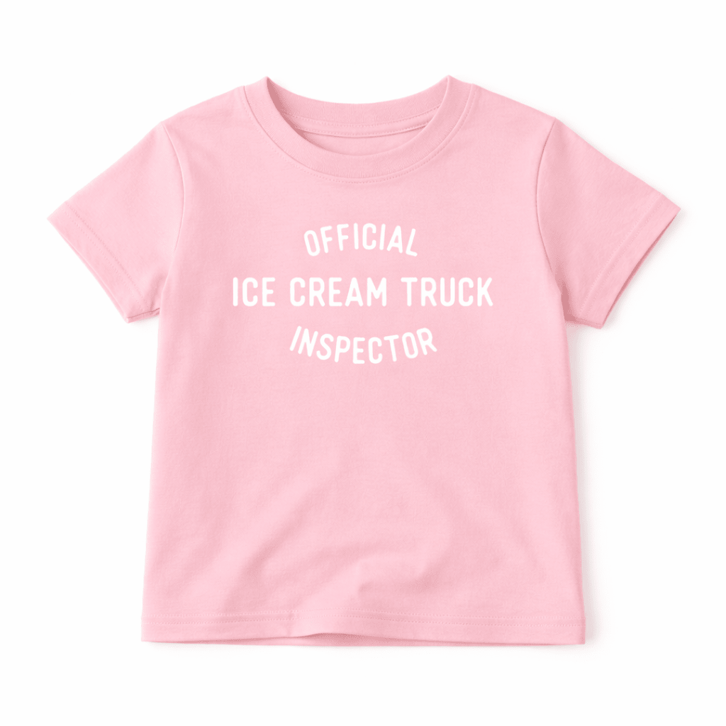 Kids Ice Cream Truck Inspector Pink Graphic T-Shirt - The Wishing Elephant