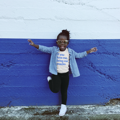 If you love me, bring me snacks graphic tshirt for kids and adults - The Wishing Elephant