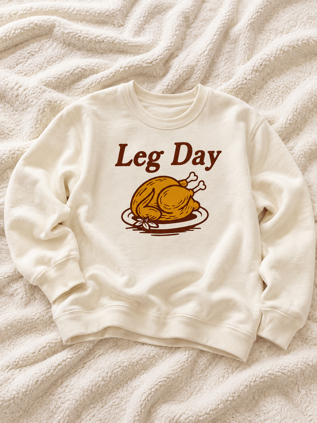 The Wishing Elephant Leg Day Sweatshirt featuring a comfortable, casual fit with a graphic print on the front.