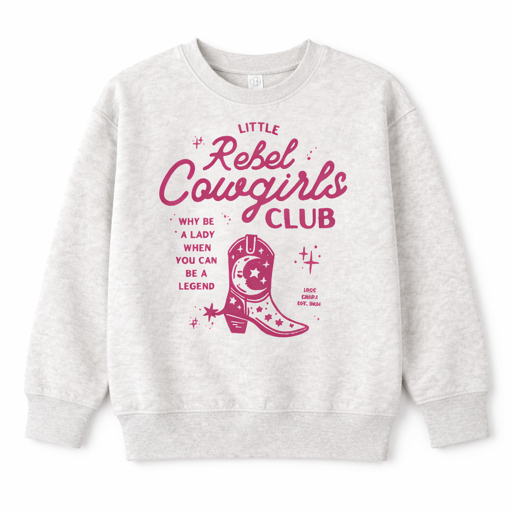 Natural Little Rebels Cowgirl Club Sweatshirt or tee!