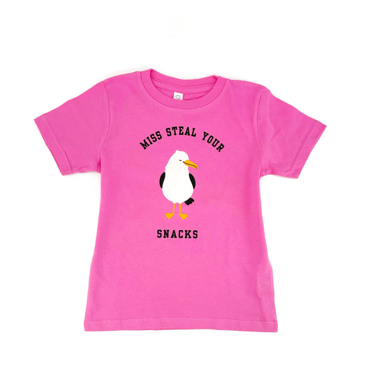 MISS steal your snacks / hot pink tee