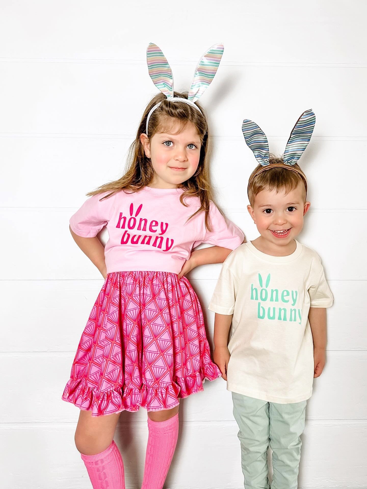 Natural & Mint Honey Bunny Tee - The Wishing Elephant