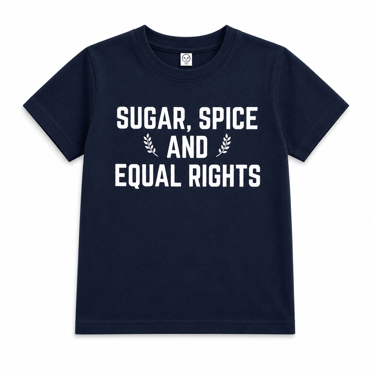 Navy Sugar Spice and Equal Rights, kids summer tee - The Wishing Elephant