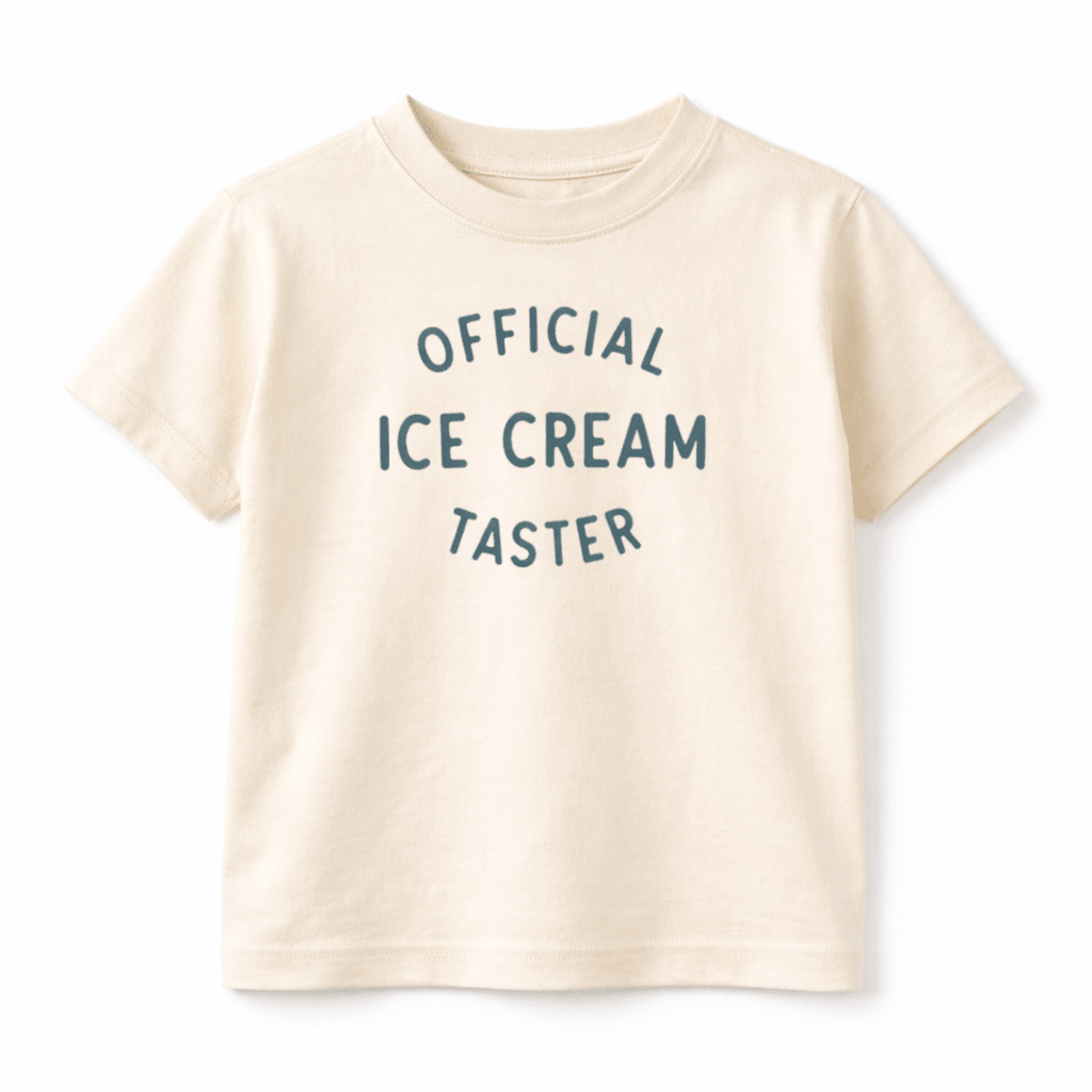 Official Ice Cream Taster Kids Graphic Cotton T-Shirt - The Wishing Elephant