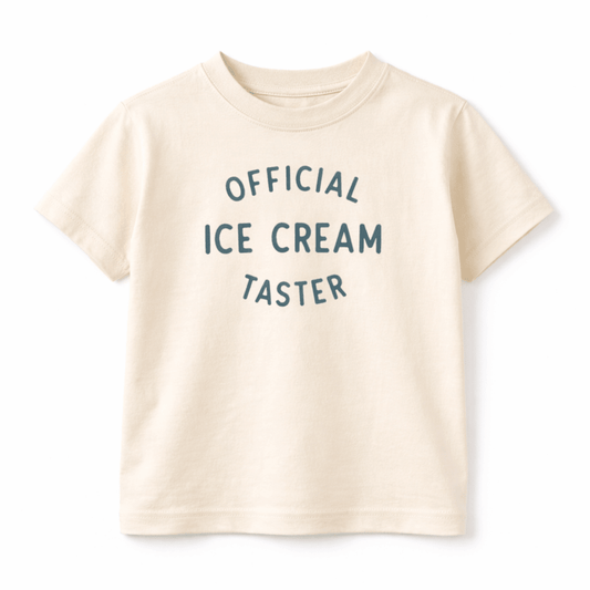 Official Ice Cream Taster Kids Graphic Cotton T-Shirt - The Wishing Elephant