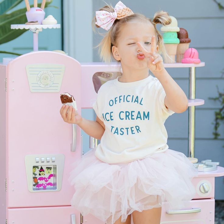 Official Ice Cream Taster Kids Graphic Cotton T-Shirt - The Wishing Elephant